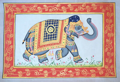 Decorated Elephant Hand Made Miniature Painting From Rajasthan India!