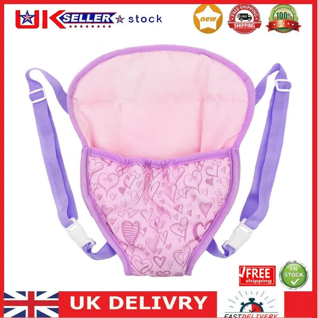 Portable Doll Carrier Front Bag Strap Pretend Play Toy (Purple Heart) UK