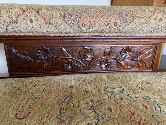 chaise longue antique, carved wood, newly professionally refurbished  3
