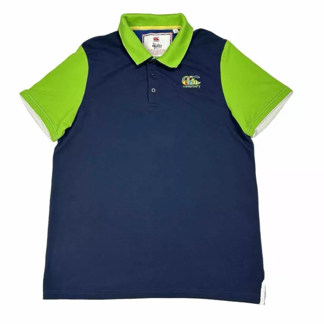 Canterbury Uglies Men's Polo Shirt Size XL Blue & Green Embroidered CCC Logo