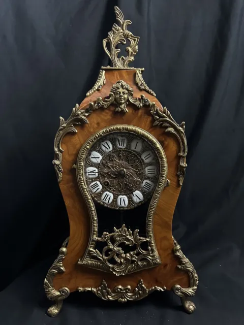 Vintage Hermle Boulle Mantle Clock - Italian Construction & German Movement