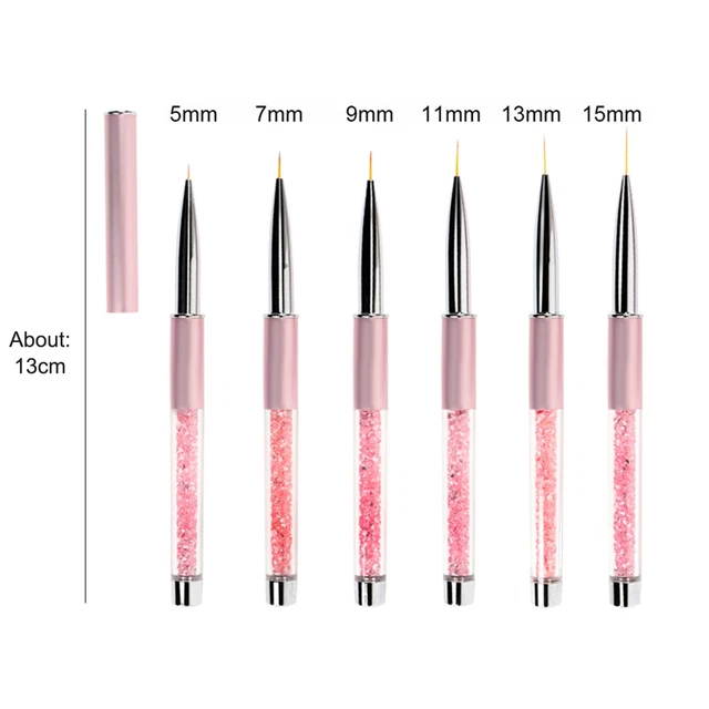 Pluma delineador de uñas colores suaves mezcla cepillo de uñas profesional dibujo a mano puntas línea 5