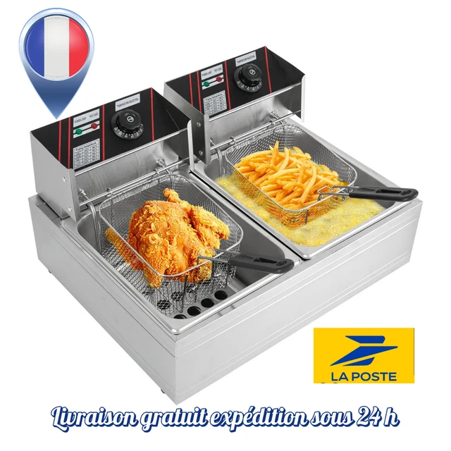 Friteuse Électrique Royalty Line EFT2000L - 3L 2000W - Noir/Chrome - NEUVE