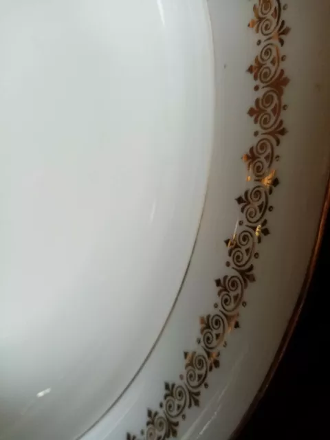 Plat de Service Rond Creux ancien Porcelaine de Limoges SLP France Décor Doré 2