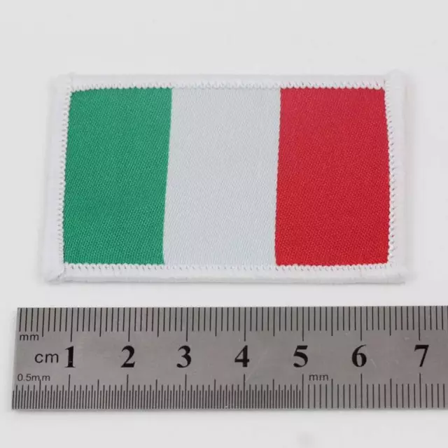 FLAG ITALY IRON ON 6.5cm x 4cm EMBROIDERED NATIONAL  ITALIAN PATCH BADGE 072