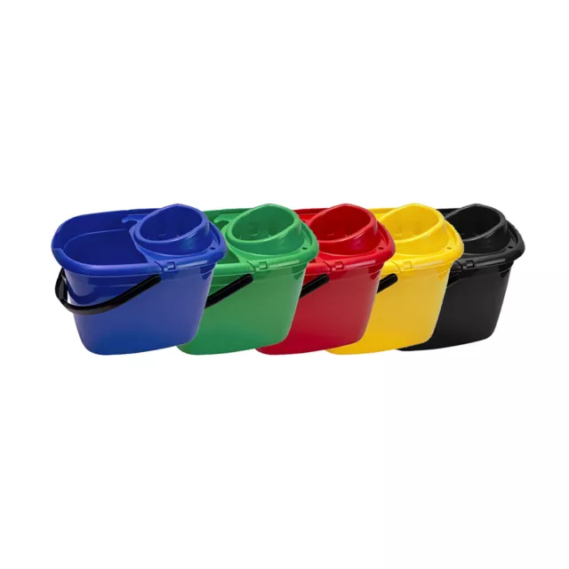 Mop Bucket & Wringer 14L Available in Blue. Green, Red, and Yellow