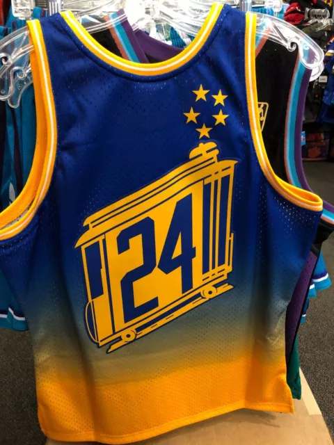 RICK BARRY GOLDEN STATE WARRIORS Jersey  NBA MENS  MITCHELL & NESS GOLD