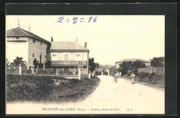 CPA Beauzé-sur-Aire, Entrée, Route de Bar