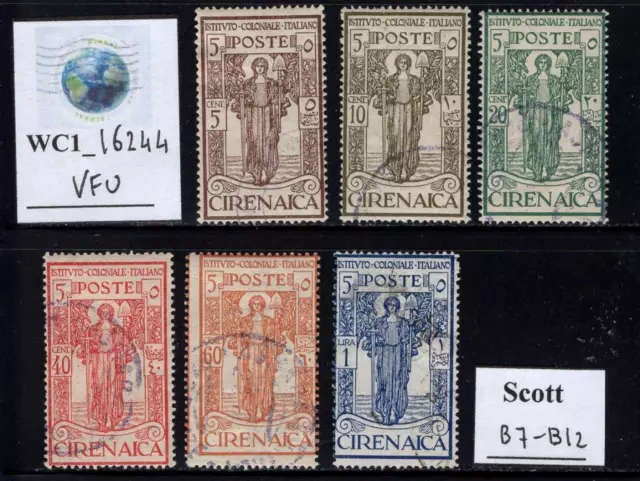 WC1_16244. ITALY COL.:CIRENAICA. 1926 COLONIAL INSTITUTE set. Sc. B7-B12. Used