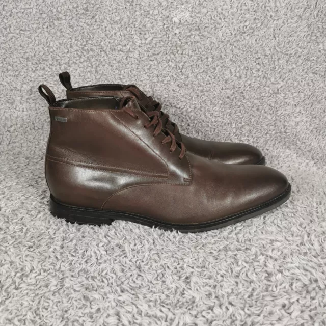 CLARKS ANKLE BOOTS Mens Uk 9 Brown Leather Goretex £39.99 - PicClick UK