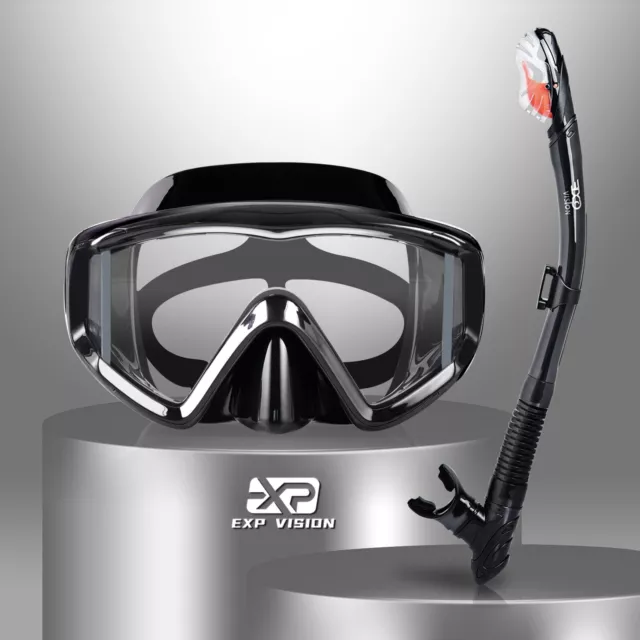 Anti-Fog Scuba Diving Goggles and Snorkel Professional Snorkeling Swim Mask