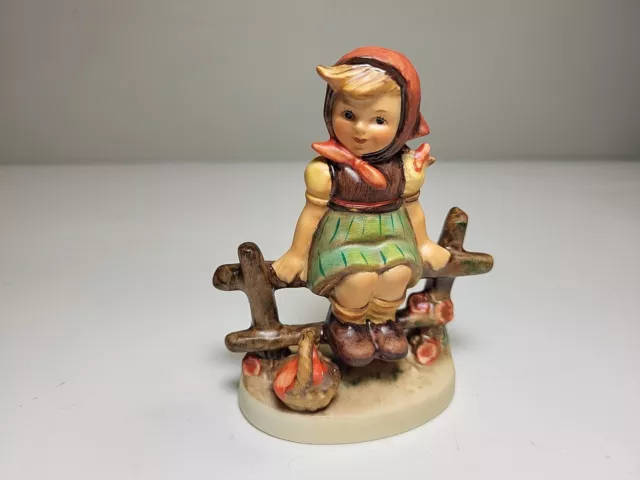 Goebel Hummel Just Resting Girl on Fence Figurine Stamped 1938 112 3/0 Germany