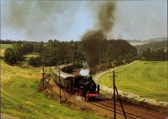 Ak Dampflok im Einsatz, Museumslokomotive 381182 im Elstertal bei... - 3409248
