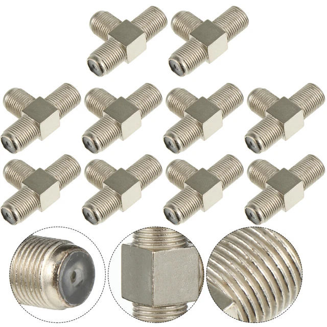 10 Pcs Connecteur TV Séparateur Coaxial De Type F Adaptateur