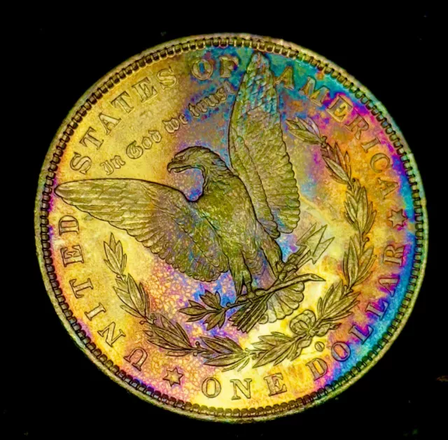 1881-O Rainbow Toning Color  Morgan Dollar  Toned - 90% Silver #266