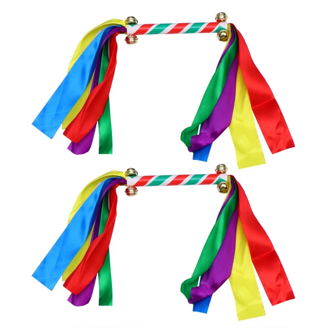 2 piezas accesorios de mano júbilo con campanas niños gimnasia colorido Cheer pompom R