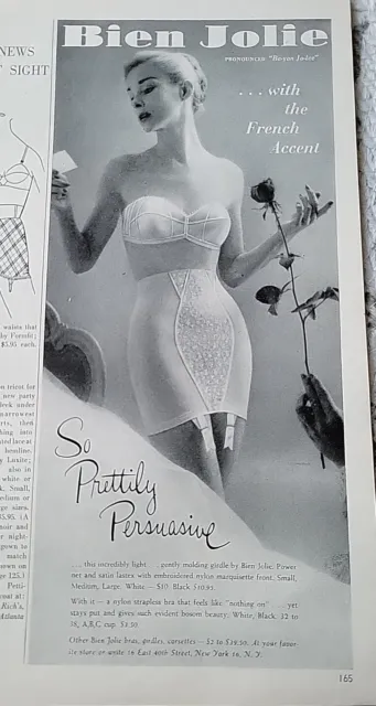 1954 WOMENS BIEN Jolie Girdle Bra French Accent Vintage Fashion ad £9.48 -  PicClick UK