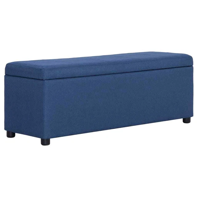 Vidaxl Panca con Vano Portaoggetti 116 cm Blu in Poliestere