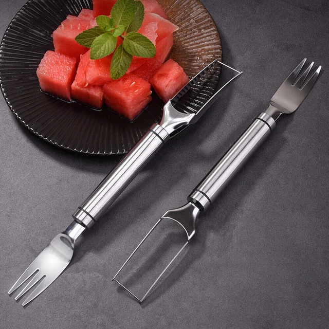2 IN 1 Fork Slicer Fruit Cutting Tools Watermelon Slicer Cutter