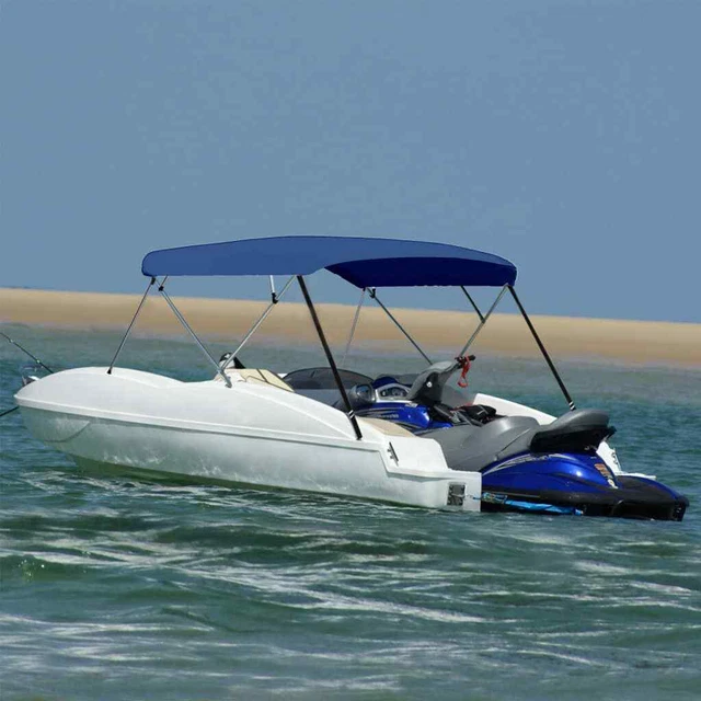 Vidaxl Bimini di Prua Tendalino a 4 Archi Blu 243x(230-244)x137 cm