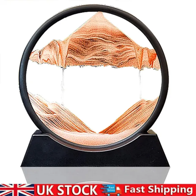 3D Moving Sand Art Picture Round Glass Hourglass Deep Sea Sandscape Home Decor