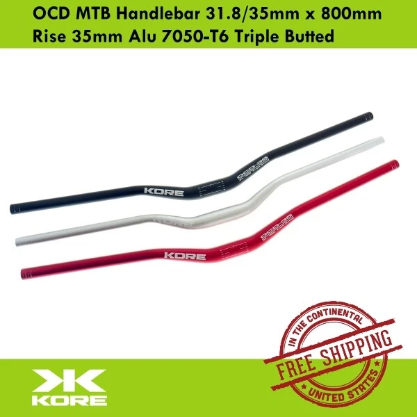 KORE OCD MTB Handlebar 31.8/35mm x 800mm Rise 35mm Alu 7050-T6 Triple Butted