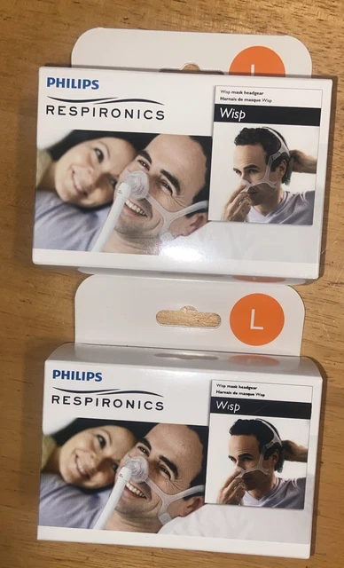Paquete de 2~ Nuevo Respironics Wisp Máscara Tocado, Caja Grande, Original