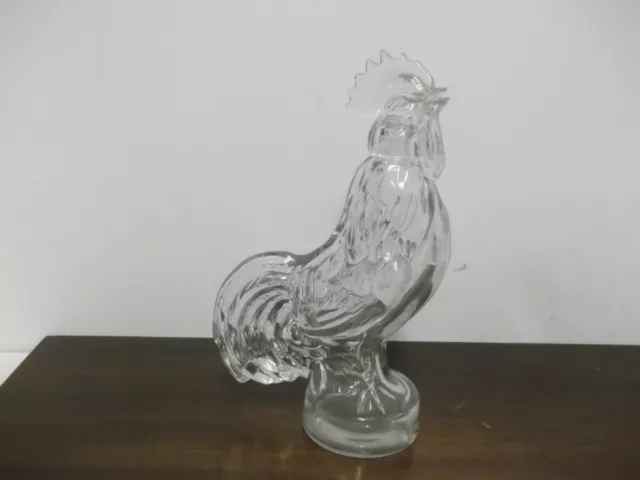 A Hardy & Co Cognac France Glass Cockerel / Rooster  Shaped Decanter