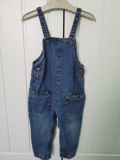 Size 12-18 Months Next Baby Girls Denim Style Dungarees