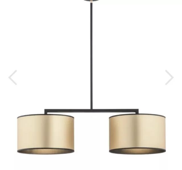 Schwarz Gold Glamour Moderne Hängelampe Pendelleuchte 2x15W/E27 IP20 80x88 [cm]