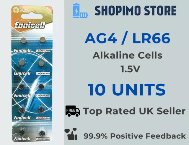 10 X LR66 G4A LR626 L626 1.5v Alkaline AG4 Batteries Coin Cell Watch Battery New