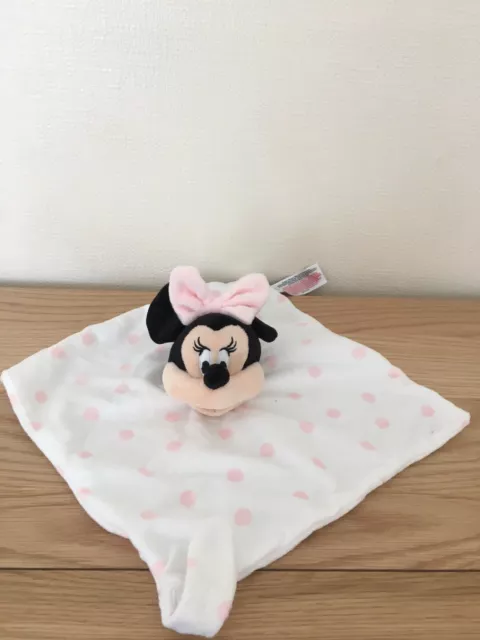 Disney Primark Minnie Mouse light pink spot baby comforter blankie soother VGC