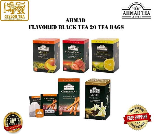 SRI LANKA CEYLON Tea Ahmad Tea Flavored Black Tea 20 Individual Wrapped