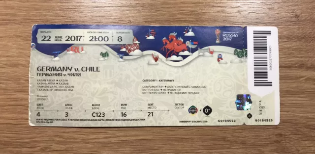 Sammler Used Ticket #8 Germany Deutschland Chile Confed Cup 2017