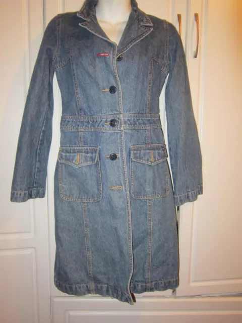 Girls Size Large Tommy Hilfiger Blue Denim Coat Dress Or Jacket With Pockets