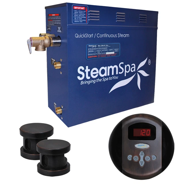 Generador de baño de vapor SteamSpa OA1200 Oasis 12 KW QuickStart - bronce