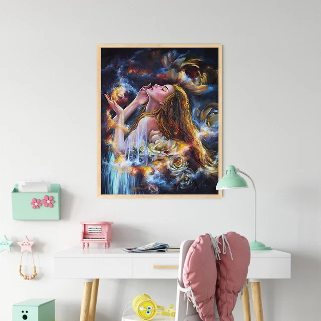 Paint By Numbers Kit DIY Girl Flower Oil Art Picture Craft Home Decor (B2244)
