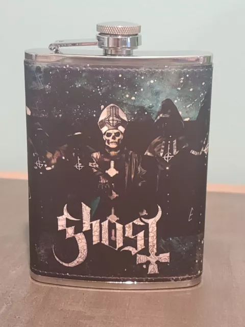 Ghost Papa Emeritus 8 oz flask custom made NEW