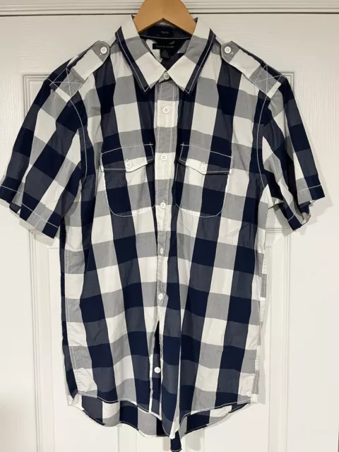 TOMMY HILFIGER SHORT Sleeve Button-down shirt - Blue/White Plaid (Size ...