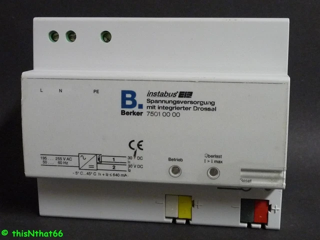 BERKER EIB KNX Spannungsversorgung 640mA, int. Drossel, 75010000, SV/S  30.640.5 EUR 159,95 - PicClick DE