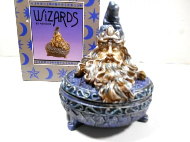 Wizard Magic Collectible Round Trinket Box by Vandor Wizard Head Box #63125 3