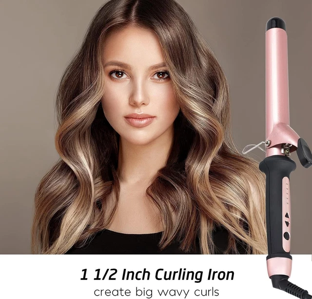 Curling Tongs, Curling Wand 38mm Hair Curler Large Barrel Curling  for Long Hair