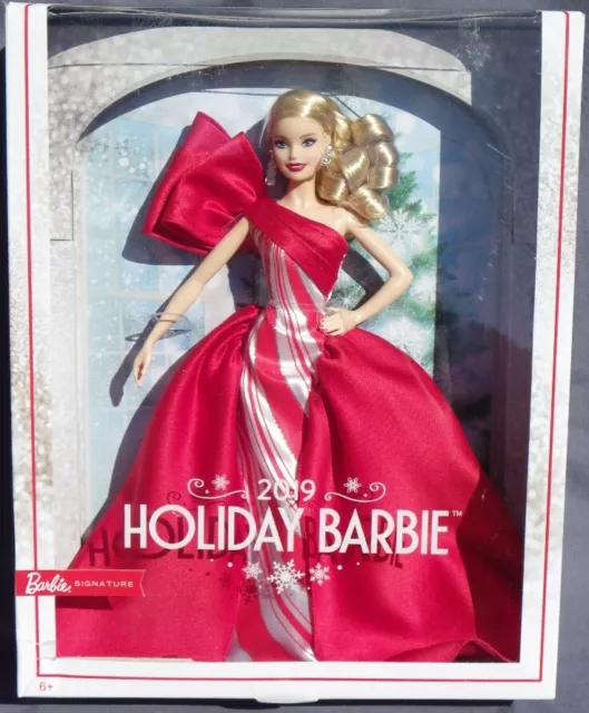 barbie 2019 HOLIDAY joyeux noel poupée blonde 2018 Mattel FXF01 NRFB boite  robe