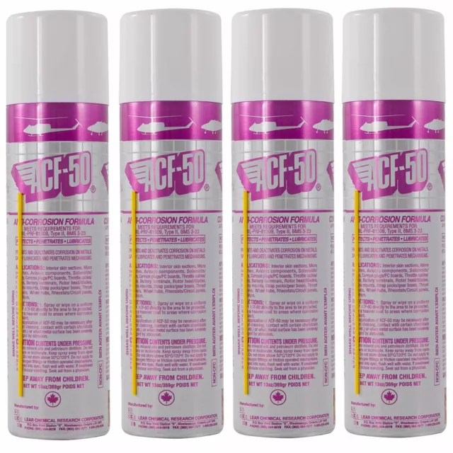 ACF-50 ANTICORROSIÓN Motocicleta Coche Cuatro Spray Protección Bicicleta ACF50 4 x Paquete