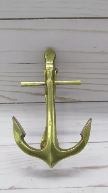 Vintage Solid Brass Boat Anchor Door Knocker  Nautical Marine