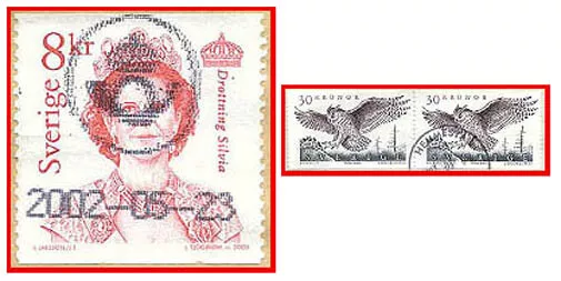 Schweden (010) - drei gestempelte Briefmarken - Sverige
