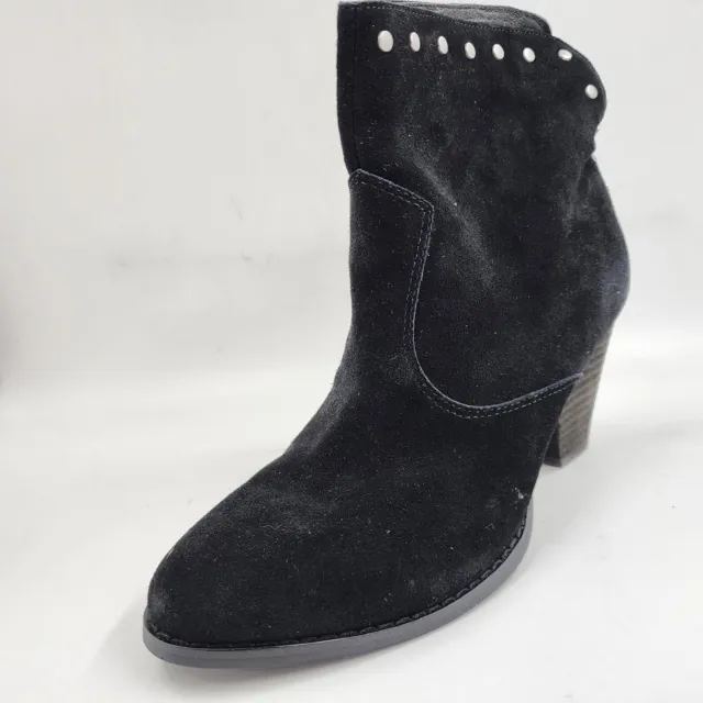 Splendid Esmae Studded High Heel Booties Women's 8.5M Black Almon Toe Pull On