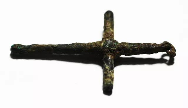 Zurqieh -As22173- Ancient Byzantine Large Bronze/Silver? Cross. 1000 A.d 2