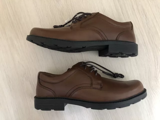 MENS CLARKS NEW Lair Plain Light Brown Leather Derby Shoes Size 7