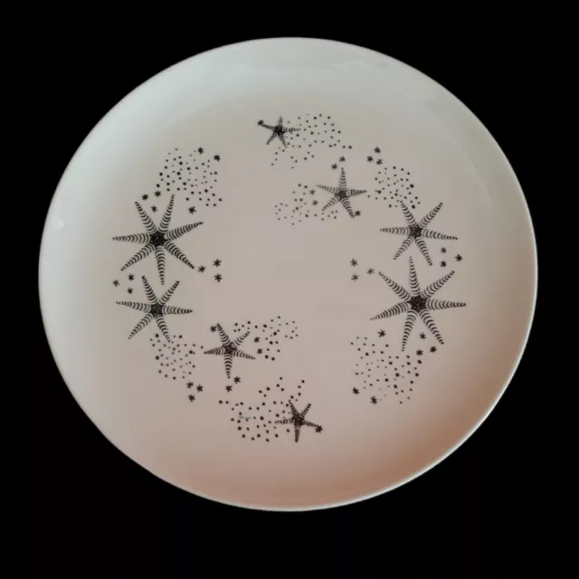 "Plato de cena atómico de estrellas de mar Stetson China de mediados de siglo moderno 1957 EE. UU. 9,5"